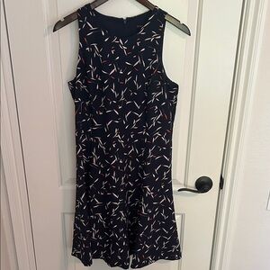 Banana Republic Navy Patterned Midi Dress